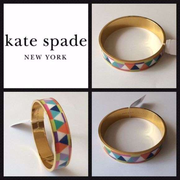 KATE SPADE Gold Tone Multi Paper Bangle - Picture 4 of 5